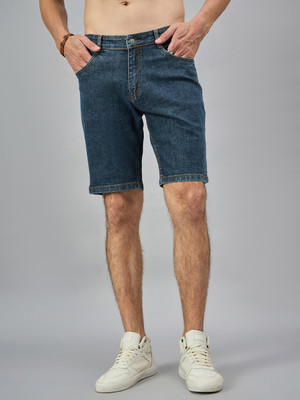 STUDIO NEXX Solid Men Denim Dark Blue Denim Shorts