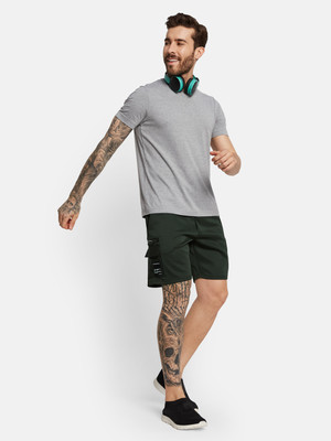 Octave Solid Men Green Casual Shorts