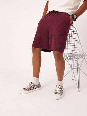 Kook N Keech Printed Men Maroon Regular Shorts