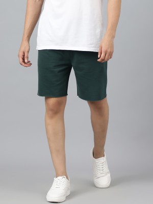 KOTTY Solid Men Dark Green Casual Shorts