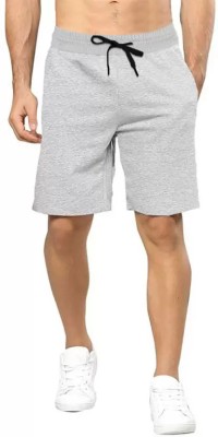 ATLANSCLOTHS Solid Men Grey Basic Shorts