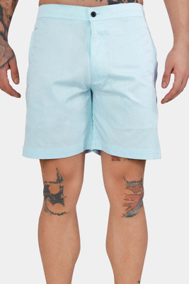 french crown Solid Men Blue Regular Shorts