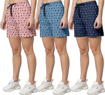 OINOZ Printed Women Multicolor Regular Shorts