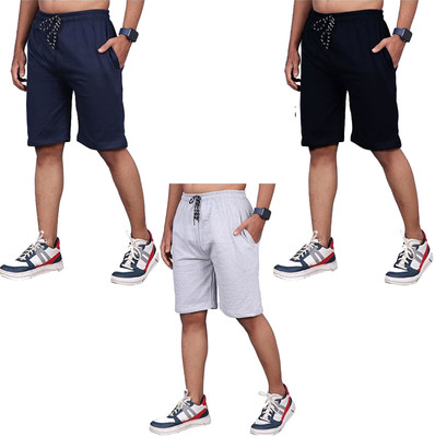 WellFitLook Solid Men Multicolor Bermuda Shorts