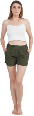 Rishikansh Solid Men Dark Green Sports Shorts