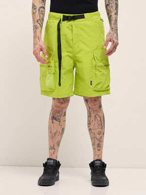 THE BEAR HOUSE Solid Men Green Regular Shorts