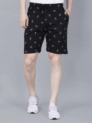 NEWZY Printed Men Black Basic Shorts