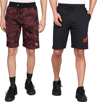 GYRFALCON Military Camouflage Men Red Casual Shorts
