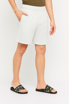 NACHU Solid Men White Regular Shorts