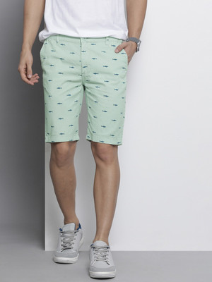 The Indian Garage Co. Printed Men Green Chino Shorts