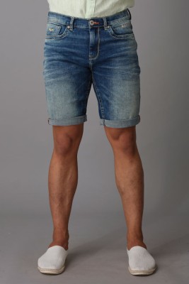 ROOKIES Solid Men Reversible Blue Denim Shorts