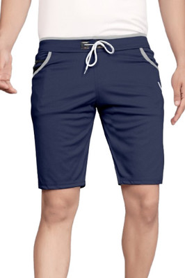 DARSHAN CREATION Solid Men Blue Casual Shorts