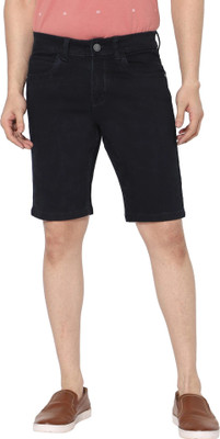 TCI Solid Men Dark Green Denim Shorts