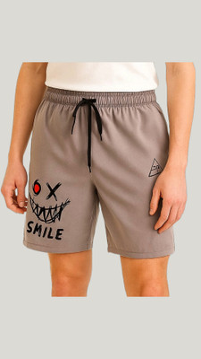 Black river Printed Men Grey Regular Shorts, Casual Shorts, Basic Shorts