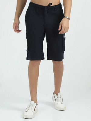 Bellaciao Clothings Co Solid Men Dark Blue Cargo Shorts