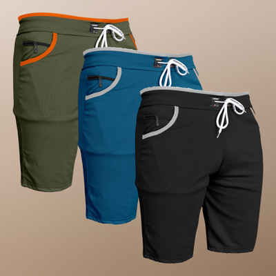 WeReKo Solid Men Green, Light Blue, Black Sports Shorts, Casual Shorts, Gym Shorts