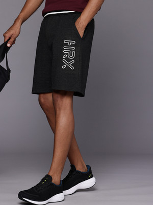 HRX by Hrithik Roshan Self Design Men Black Regular Shorts