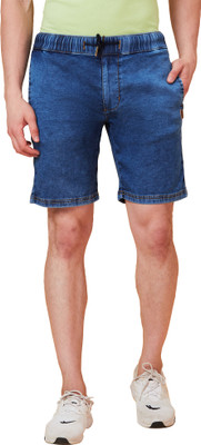 BEING HUMAN Solid Men Blue Basic Shorts