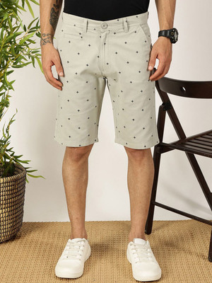 HERE&NOW Printed Men Grey Chino Shorts