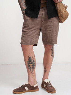 HIGHLANDER Self Design Men Brown Regular Shorts
