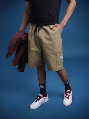 Roadster Solid Men Beige Cargo Shorts