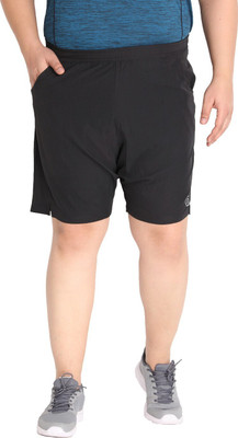 CHKOKKO Solid Men Black Running Shorts