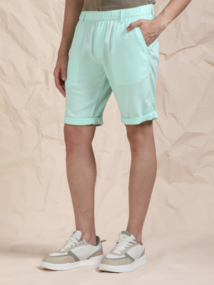 bEEVEE Solid Men Light Green Regular Shorts