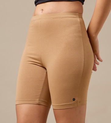 URBAN ADVENTURE Solid Women Beige Cycling Shorts