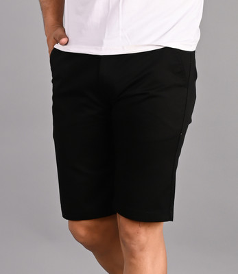 FUBAR Solid Men Black Regular Shorts
