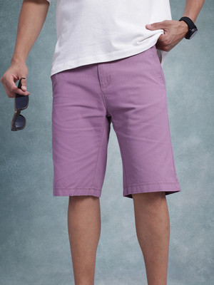 Roadster Solid Men Purple Regular Shorts