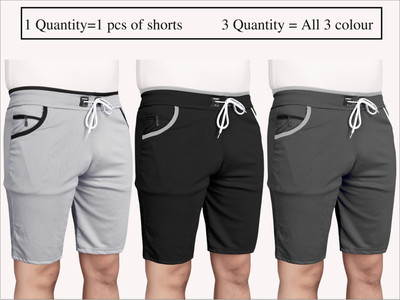 WeReKo Striped Men Black, Silver, Dark Grey Regular Shorts