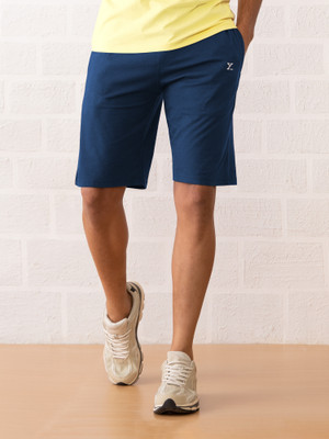 XYXX Solid Men Blue Sports Shorts