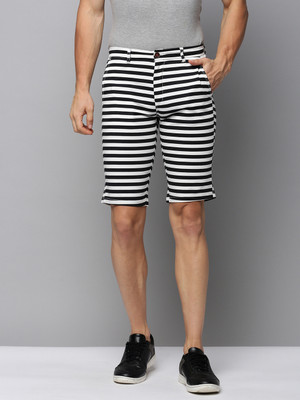 SHOWOFFFF Striped Men Black Regular Shorts