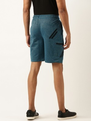 ARISE BY BEROE Solid, Self Design Men Blue Chino Shorts, Basic Shorts