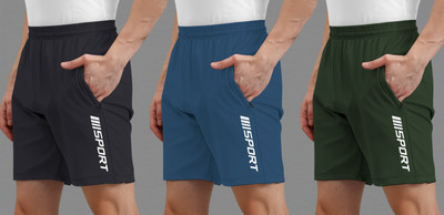 AVOLT Printed Men Black, Blue, Dark Grey Casual Shorts