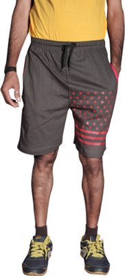 AWACK Printed Men Grey Regular Shorts