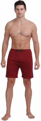 elegance redefined Solid Men Maroon Basic Shorts