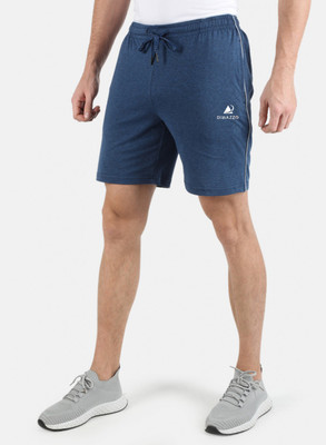 Diwazzo Solid Men Blue Basic Shorts