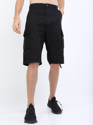 HIGHLANDER Solid Men Black Cargo Shorts