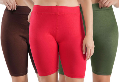 Florafit Solid Women Multicolor Cycling Shorts
