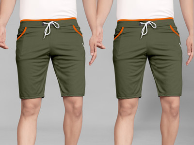 DARSHAN CREATION Solid Men Green Sports Shorts