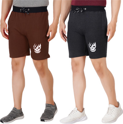 OFFENDERS Printed Men Grey, Brown Casual Shorts