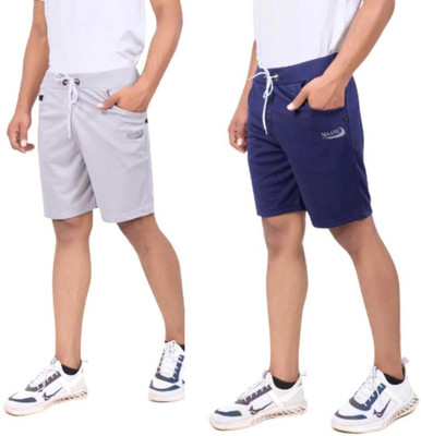 HOC Solid Men Reversible Dark Blue, Grey Regular Shorts