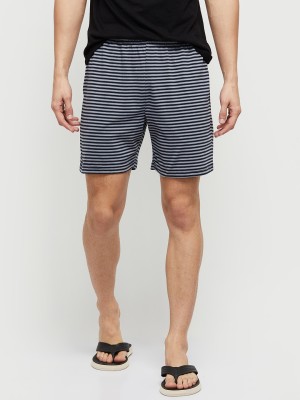 MAX Striped Men Black Casual Shorts