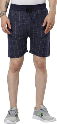 SURYA MAX Printed Men Dark Blue Casual Shorts