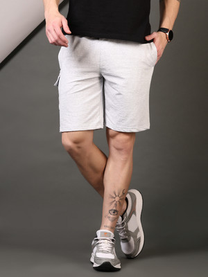 V-MART Solid Men Grey Basic Shorts