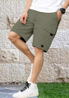 TorontoCN Self Design Men Green Casual Shorts