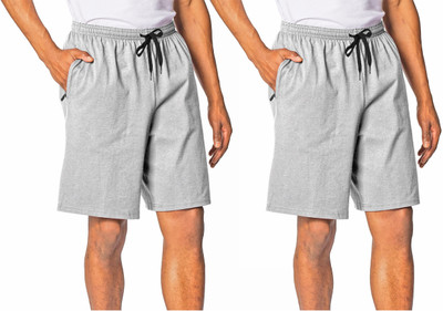 Buy That Trendz Solid Men Grey Casual Shorts
