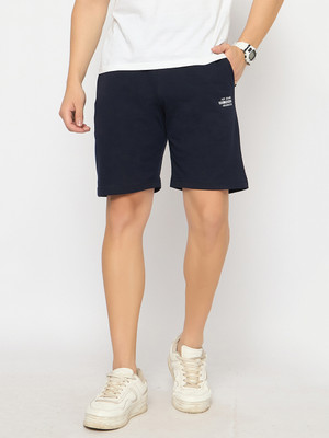 ARRAY Solid Men Blue Bermuda Shorts