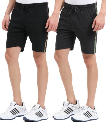 ARDEUR Self Design Men Black, Grey Casual Shorts